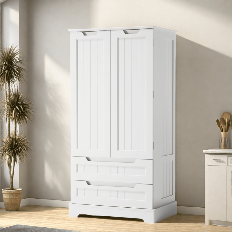 47" Kitchen Pantry Cabinet – 2 Drawers, 2 Shelves & 6 Side Shelves, Magnetic Clo3