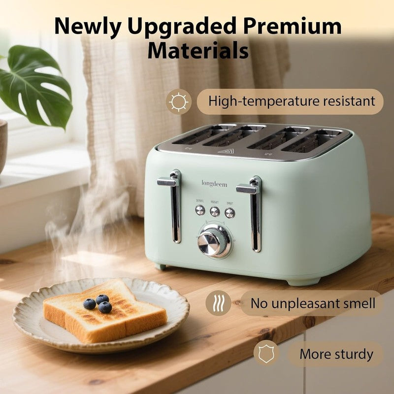 4 Slice Stainless Steel Toaster Extra Wide Slots High Lift 6 Family Kitchen1