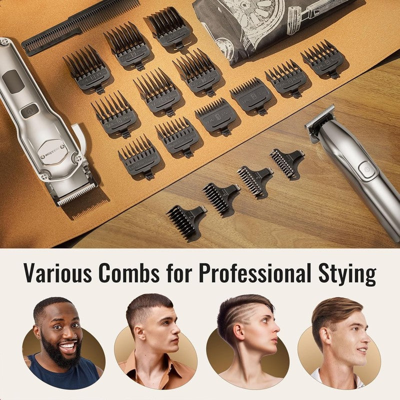 Cordless Hair Clippers & Trimmer Set for Men | Professional Barber Kit6