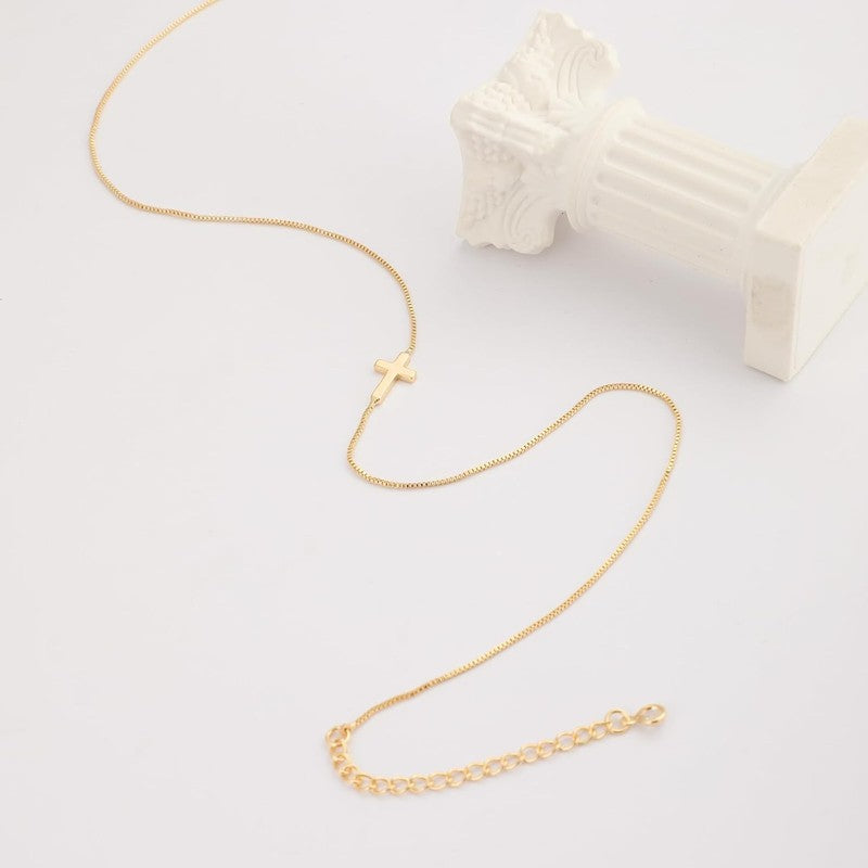 Dainty Cross Necklace for Women 14K Gold Plated Pendant Faith Jewelry Gift4