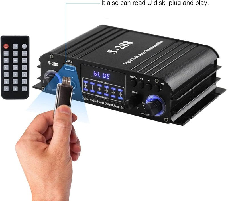 4 Ch Bluetooth 5.0 Stereo Amplifier 50Wx4 USB SD FM Class D Home Audio7