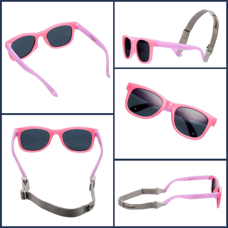 Polarized Baby Sunglasses UV400 Flexible Strap Infant Toddler 0 24M6