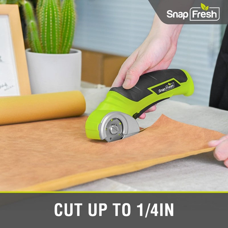 Cordless Electric Scissors - Mini Cutter for Cardboard, Carpet & More (Green)4