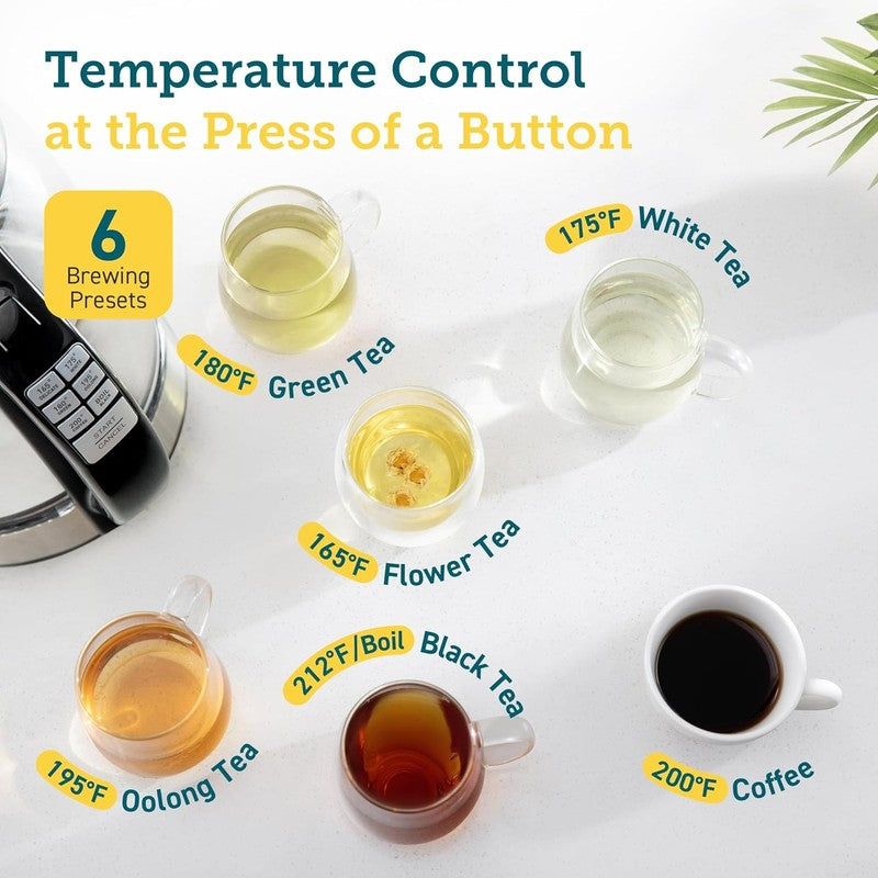 Electric Kettle Temperature Control with 6 Presets, 60Min Keep Warm 1.7L Electri1