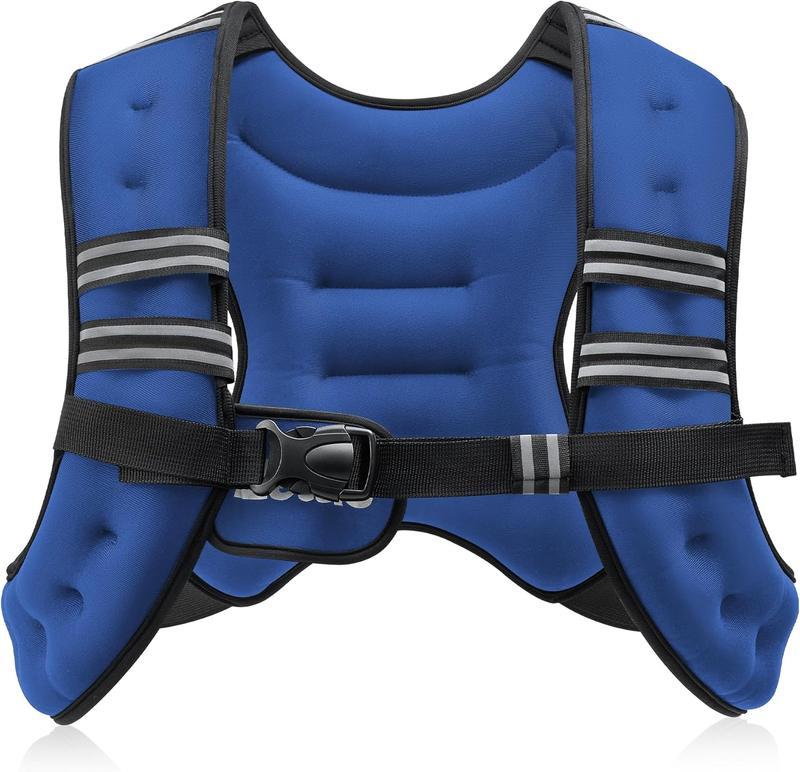 Weighted Vest 12Lb Reflective Stripe Workout Strength Training Fitness Blue8