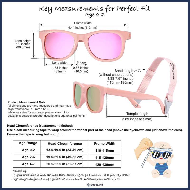 Polarized Baby Sunglasses UV400 Flexible Strap Infant Toddler 0 24 Months6