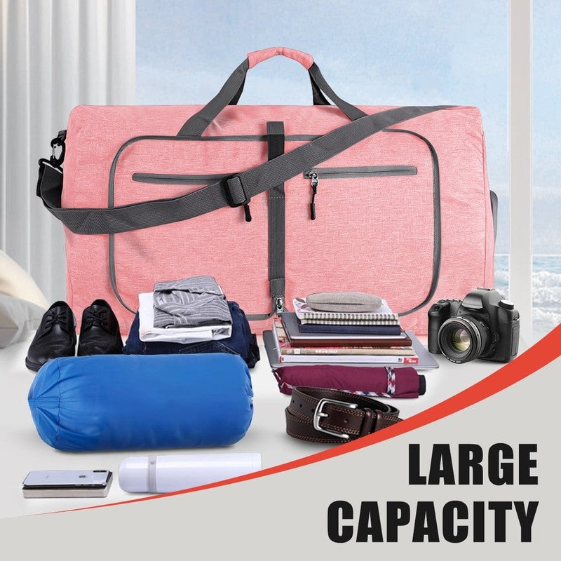 28" Large Travel Duffle Bag for Men, 80L Foldable Travel Duffel Bag with Shoes C2