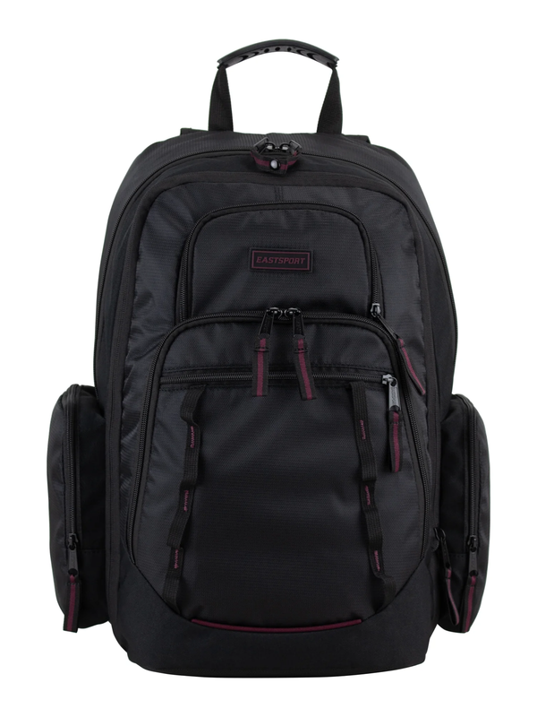 Unisex Diamond Expandable Recycled Backpack, Black/Fig Pop10