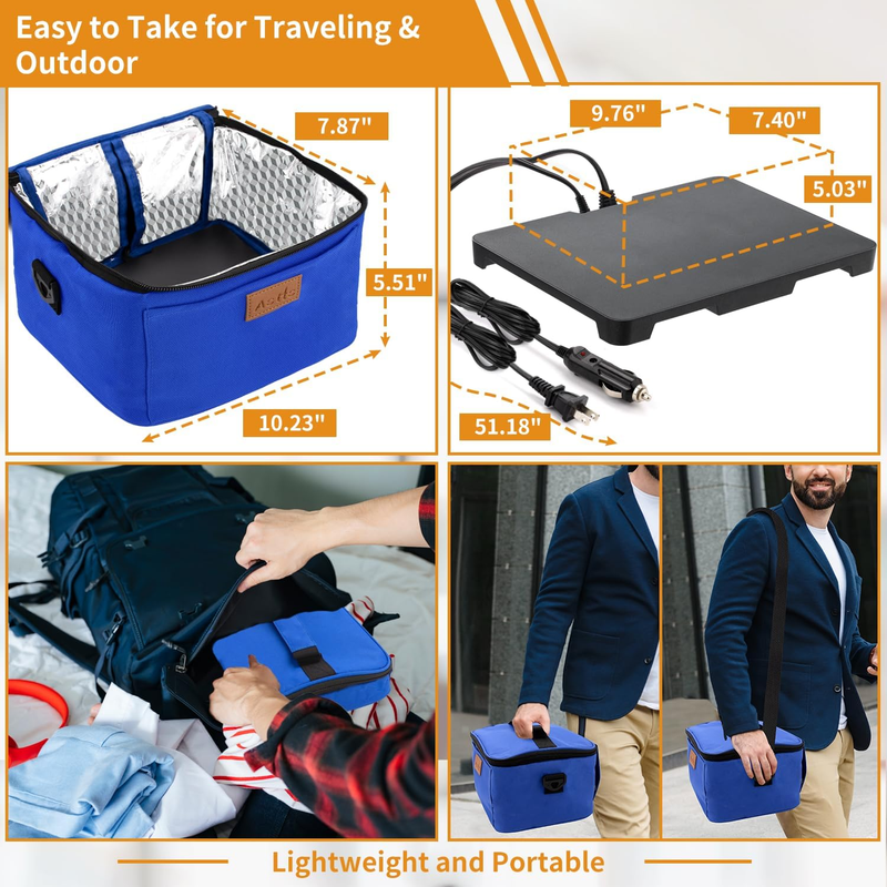 Portable Electric Lunch Box 12V/24V/110V Food Warmer Blue3