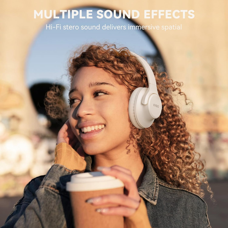 Bluetooth Over Ear Headphones 65H Playtime Wireless Headset Mic Bass1