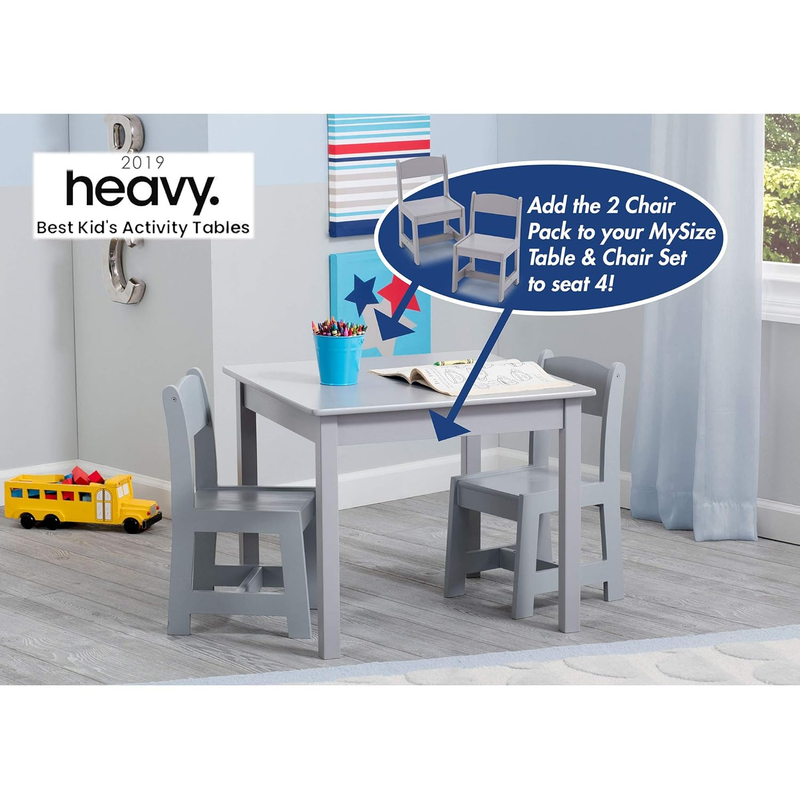 Mysize Kids Wood Table and Chair Set (2 Chairs Included)   Ideal for Arts & Craf1