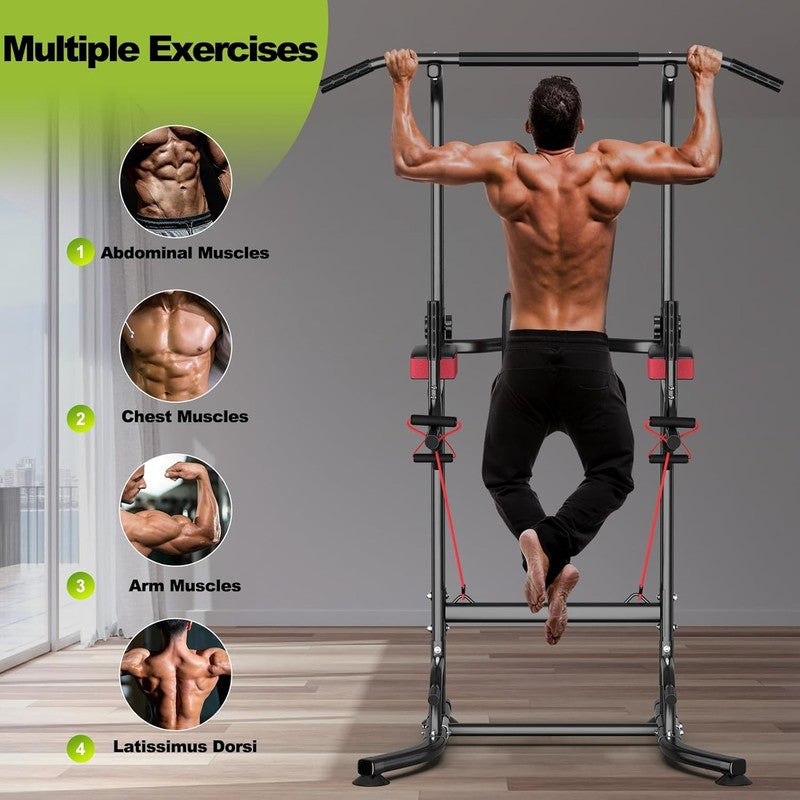 Pull Up Bar Free Standing Power Tower, 450LBS Dip Station for Home Gym5