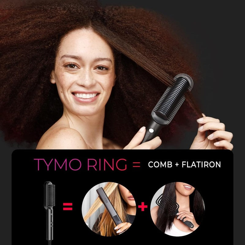 Hair Straightener Brush,  Ring Hair Straightener Comb Straightening Brush for Wo1