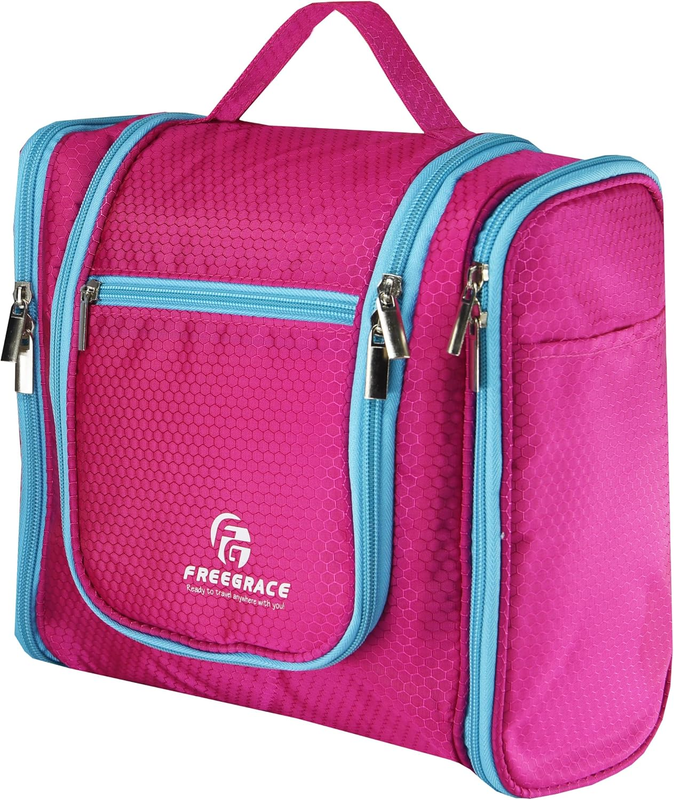 Hanging Toiletry Bag Extra Large Travel Organizer Waterproof Nylon for Pink3