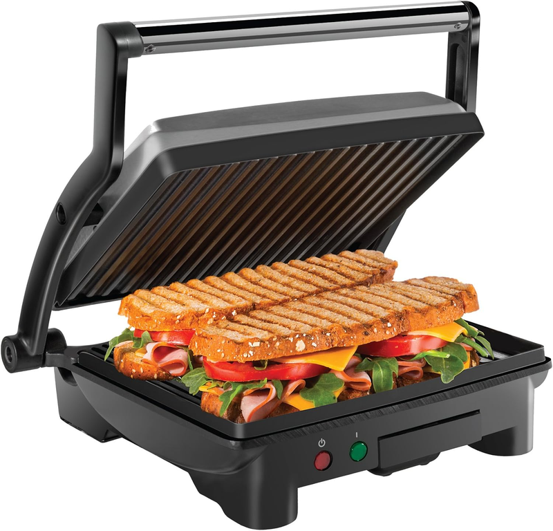 Panini Press Grill 4-Slice Nonstick Sandwich Maker Stainless Steel Black9