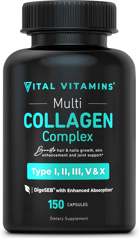 Multi Collagen Capsules, Type I II III V X, Grass Fed, Non-GMO, 150 Count8