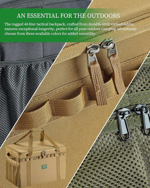 Tactical Camping Storage Bag 40L – Heavy Duty Duffel with Waterproof Bottom, Col5