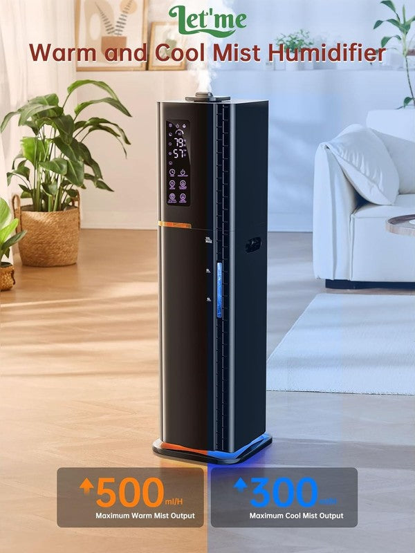2.64Gal Warm Cool Mist Humidifier Large Room Bedroom Top Fill Quiet 3 Modes2