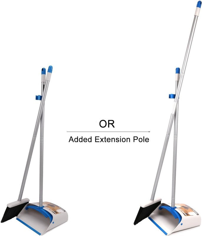 Ergonomic Long Handle Broom and Dustpan Set for Easy Floor Cleaning1