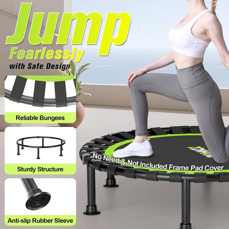 Foldable Mini Trampoline for Kids & Adults - 440Lbs Capacity Indoor Fitness2