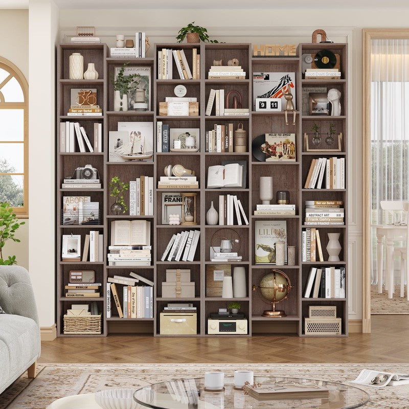 21-Cube Bookcase and Bookshelves with Adjustable Shelves, 71.3'' Triple Width Op3