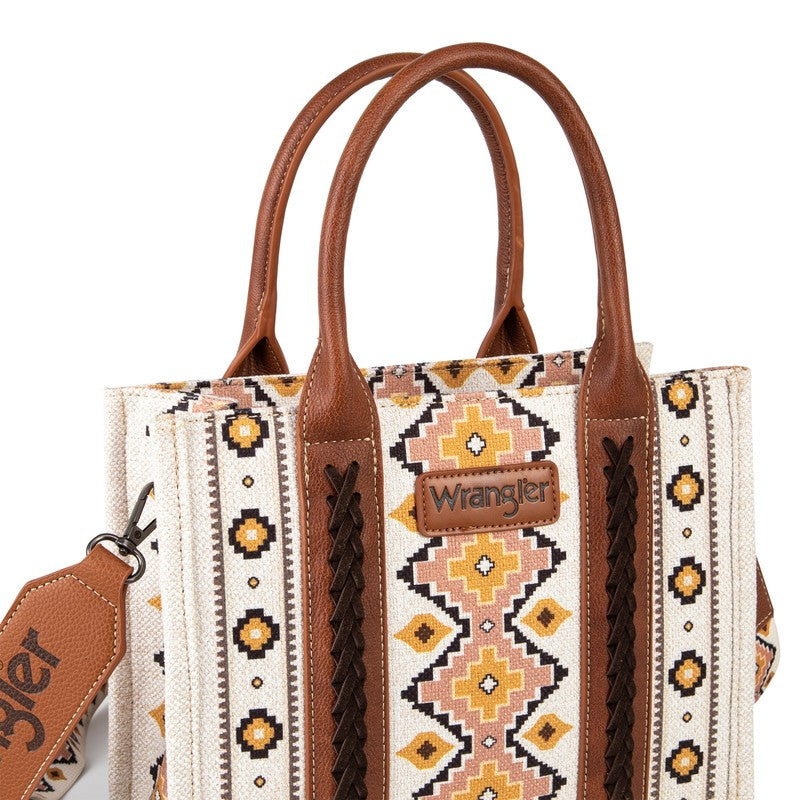 Wrangler Aztec Tote Bag for Women Boho Shoulder Purses and Handbags, Coffee2