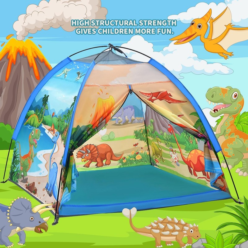 Kids Dinosaur Dome Play Tent, Indoor/Outdoor Playhouse2