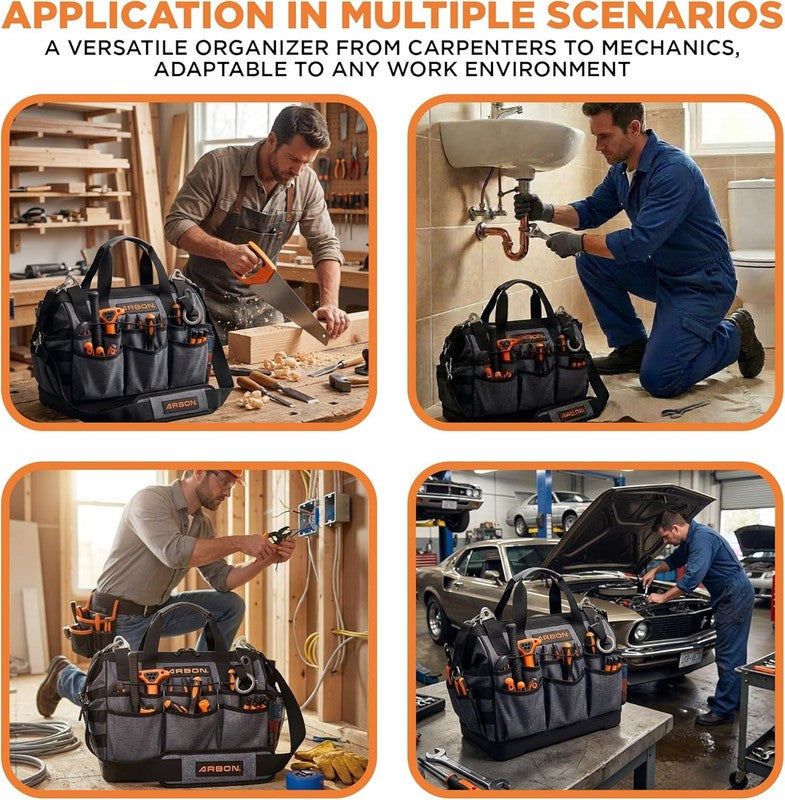Heavy Duty Tool Bag 34 Pockets Waterproof Organizer for Electricians & Mechanics7