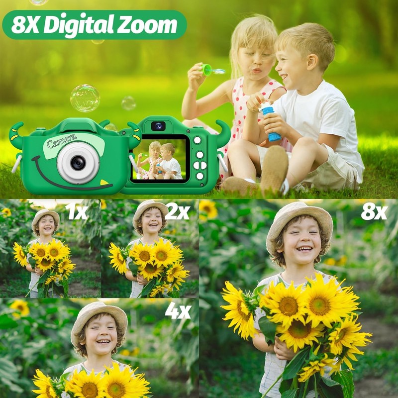 Kids Digital Video Camera Toy w/ Cartoon Cover 32GB SD Card Ages 3 87