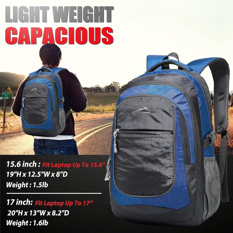15.6" Laptop Backpack College Travel Business Hiking Multi-Compartment Blue5
