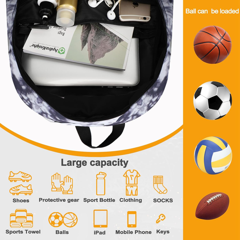 Soccer Basketball Backpack w/ Ball & Shoe Compartment Sports Travel Bag2