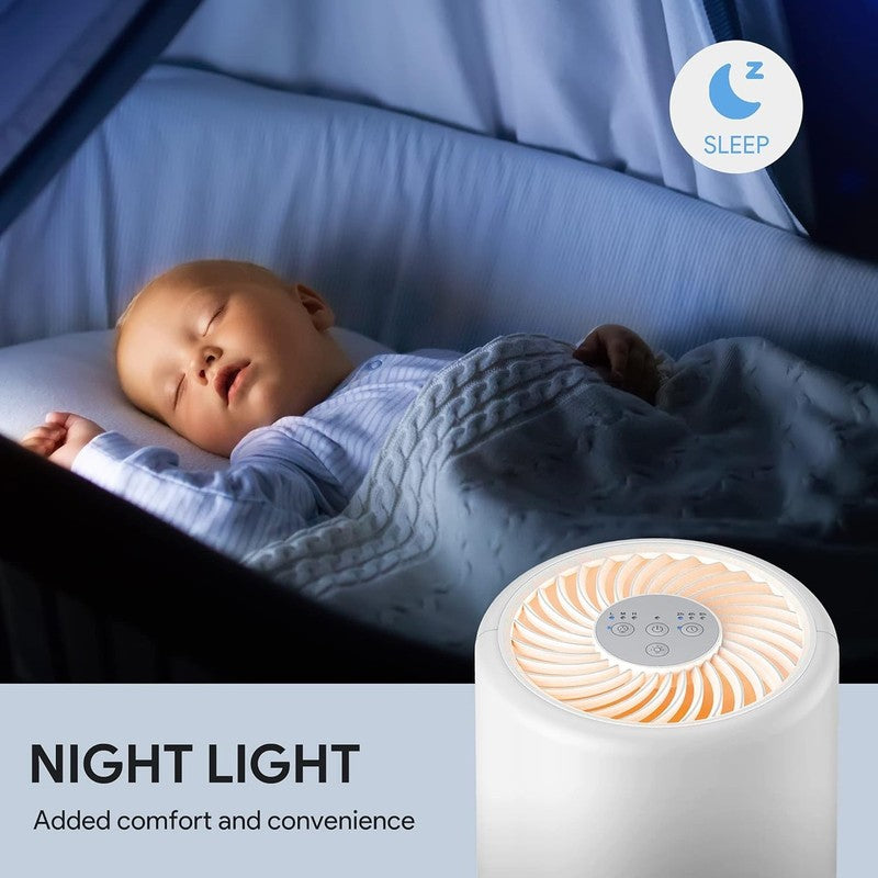 Air Purifier H13 HEPA Quiet w/ Night Light for Bedroom Home Office7