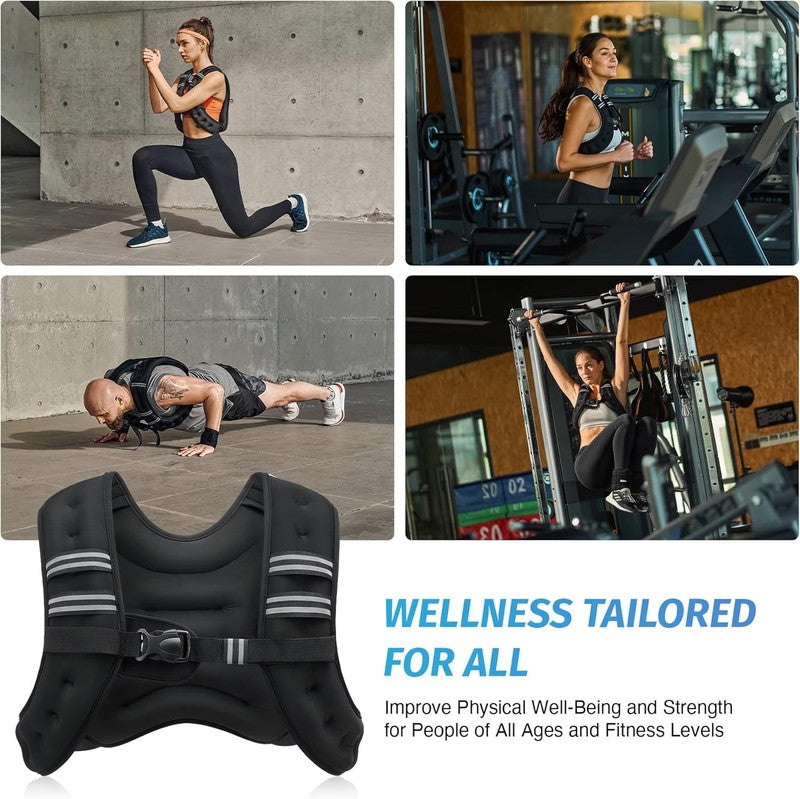 Weighted Vest, 6Lb/8Lb/12Lb/16Lb/20Lb/25Lb/30Lb Weight Vest with Reflective Stri4