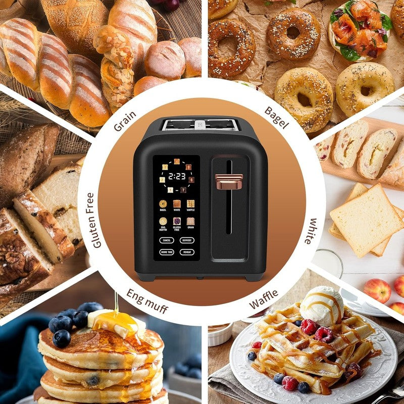2 Slice Touch Control Toaster LCD 1350W Wide Slots 1350W Brown2
