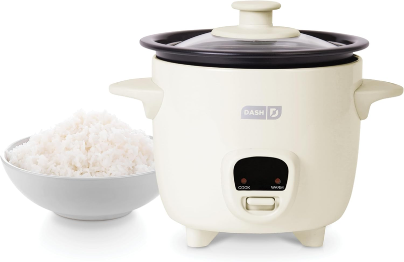 Mini Rice Cooker 2 Cup Steamer Nonstick Pot Keep Warm Function Cream9