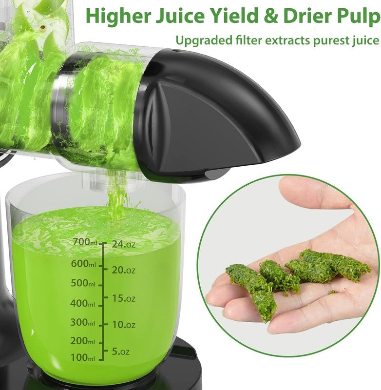 Quiet Cold Press Juicer with Reverse Function & Easy Clean Brush3