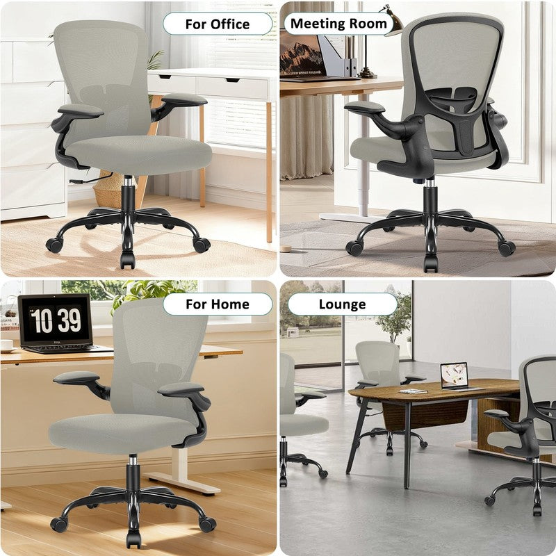 Office Chair, Ergonomic Desk Chair with Adjustable Lumbar Support, High Back Mes6