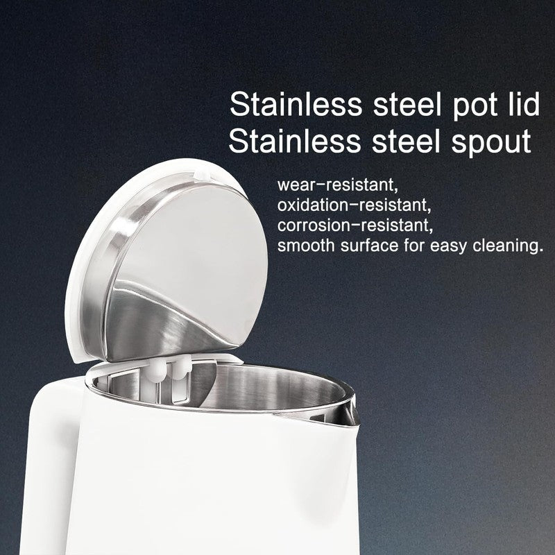 Electric Kettle 1.5L Stainless Steel Double Wall 5 Keep Warm Porcelain White4