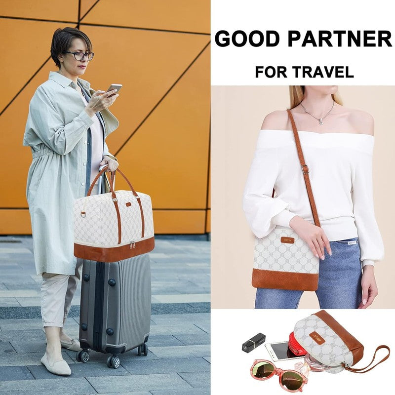 21in Weekender Duffle Bag Women 3Pc Set Carry On Travel Shoe Compartment2