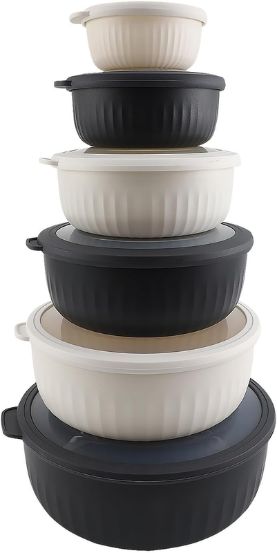 Prep Bowls with Lids  Wide and Deep Nesting Plastic Small Mixing Bowl Set with L7