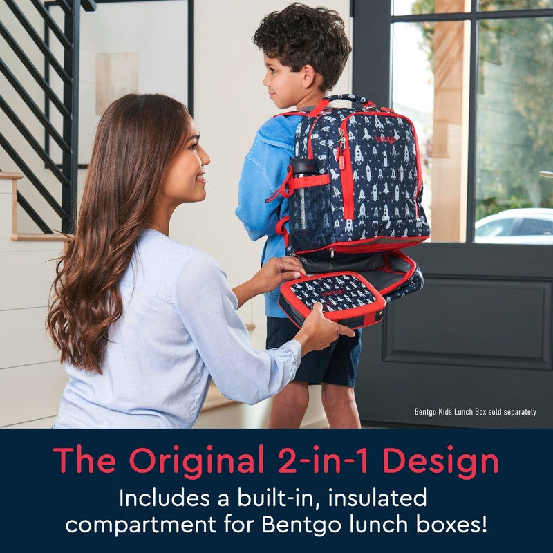 Kids Prints 2 In 1 Backpack & Insulated Lunch Bag   Blue Rocket1