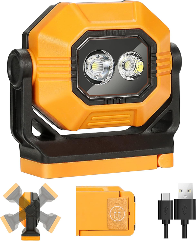 LED Rechargeable Work Light, 1500LM Portable COB Magnetic Lights with 3 Modes & 9