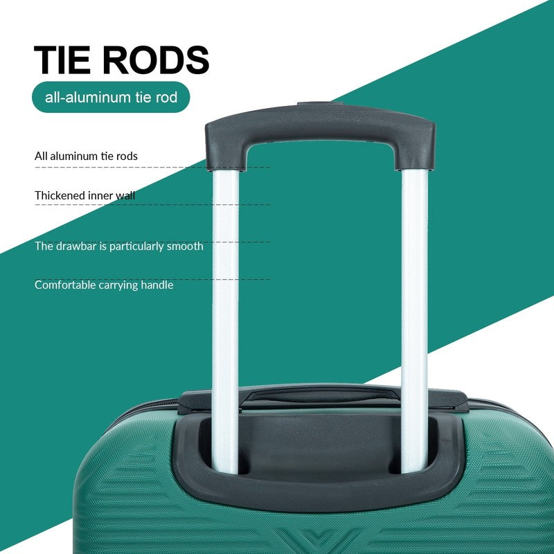 2 Piece Luggage Set Hardside Spinner Wheels Carry On Suitcase Dark Green7