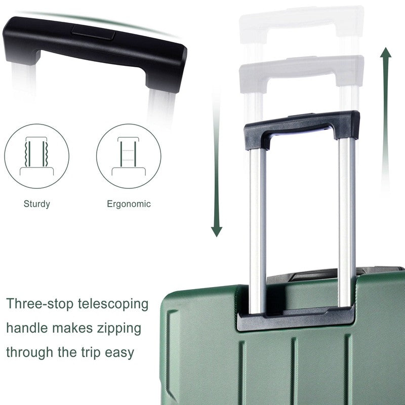 Carry on Luggage, Lightweight Durable ABS Suitcases with Double Wheels, Expandab5