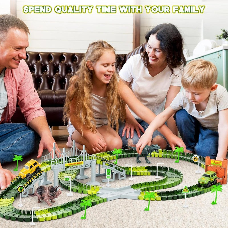 Dinosaur Tracks, 271 PCS Create a Dinosaur World Road Race for Kids Boys Toys Fl6