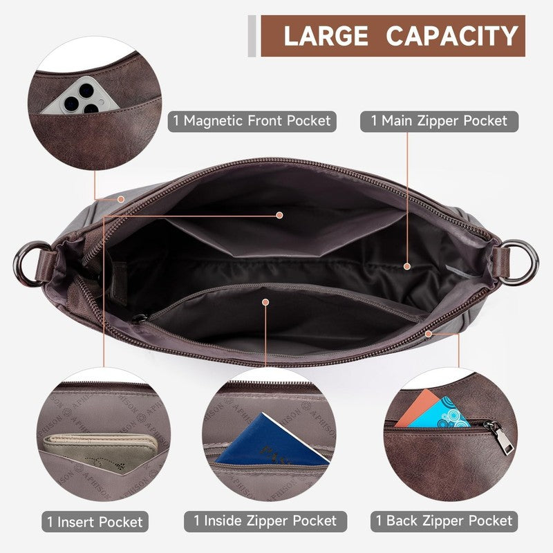 Trendy Leather Crossbody Purse with Adjustable Strap, Women'S Shoulder Handbag2