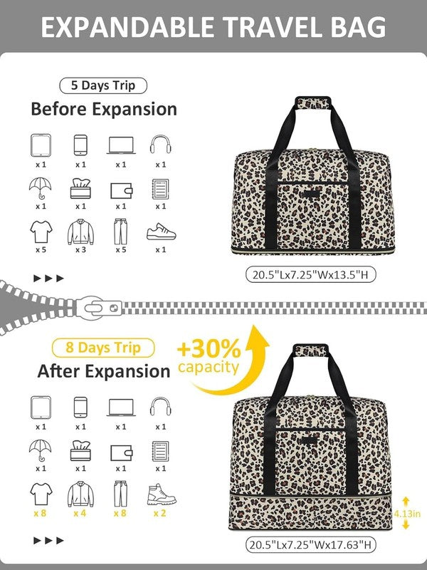 Expandable Travel Duffle Bags Weekender Overnight Bags for Women Men Hospital Ba2