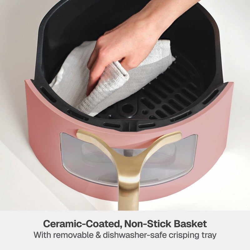 6QT Air Fryer with Thymecrisp Ceramic Nonstick Basket Faded Rose8