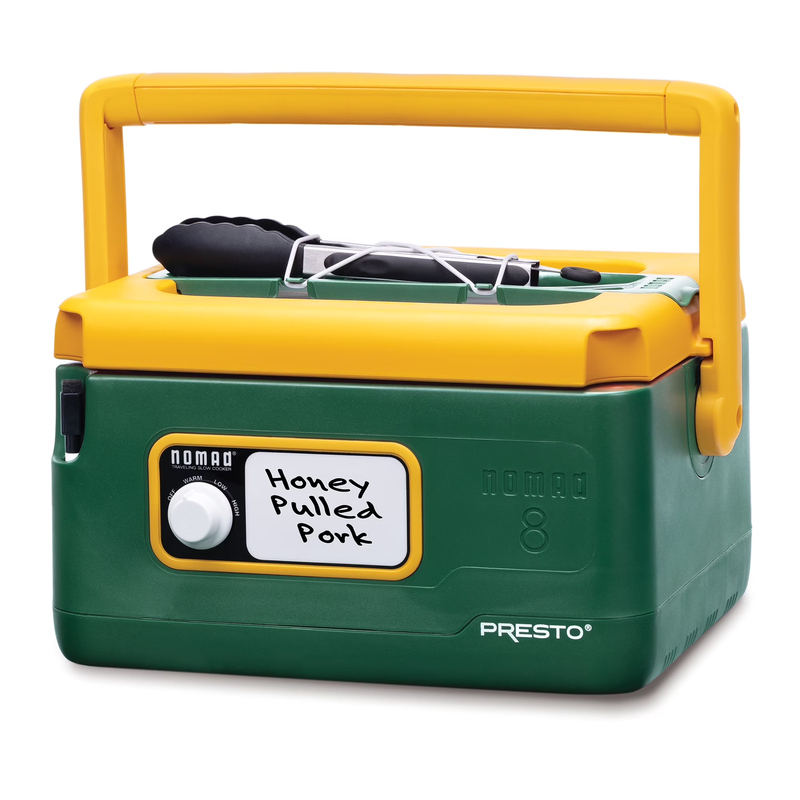 8 Quart Nomad Traveling Slow Cooker, Green/Gold0