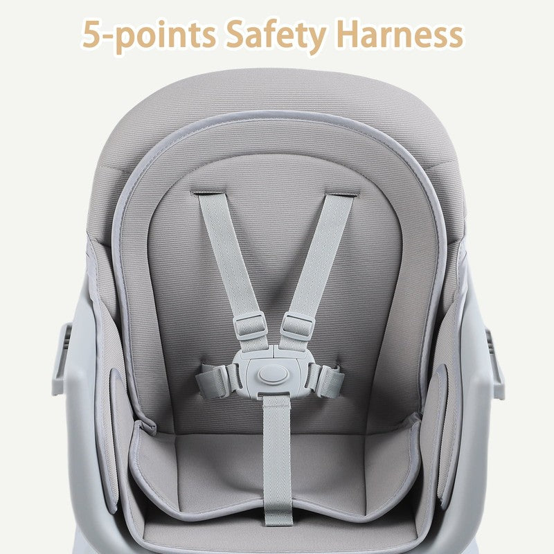 8 in 1 Baby High Chair, Toddler Dining Booster Seat for Eating, Light Grey1